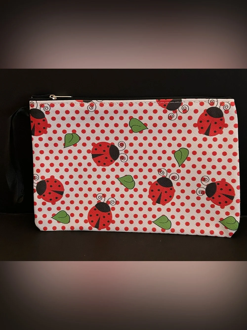 Assorted Ladybug 🐞 Print Cosmetic Case Pouch with Zipper Closure New